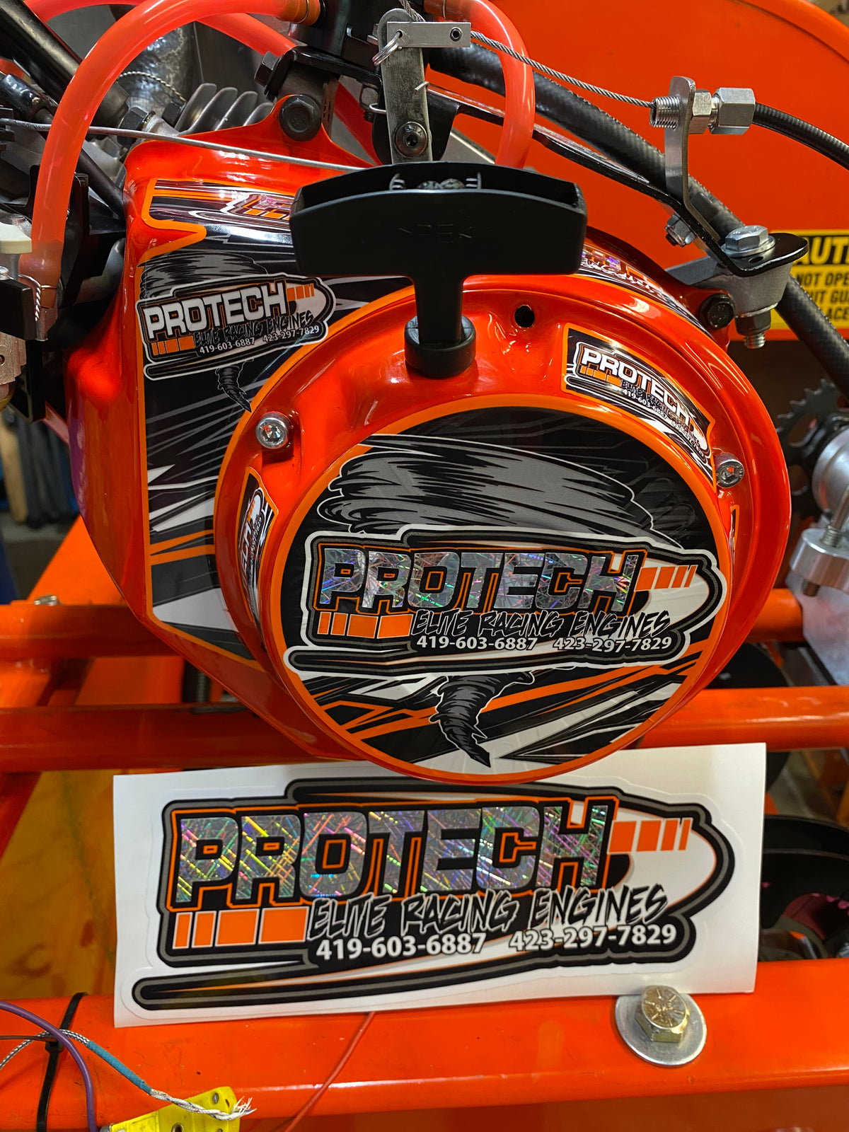 Protech elite racing engines clone akra nka engines advertisement with text and branding